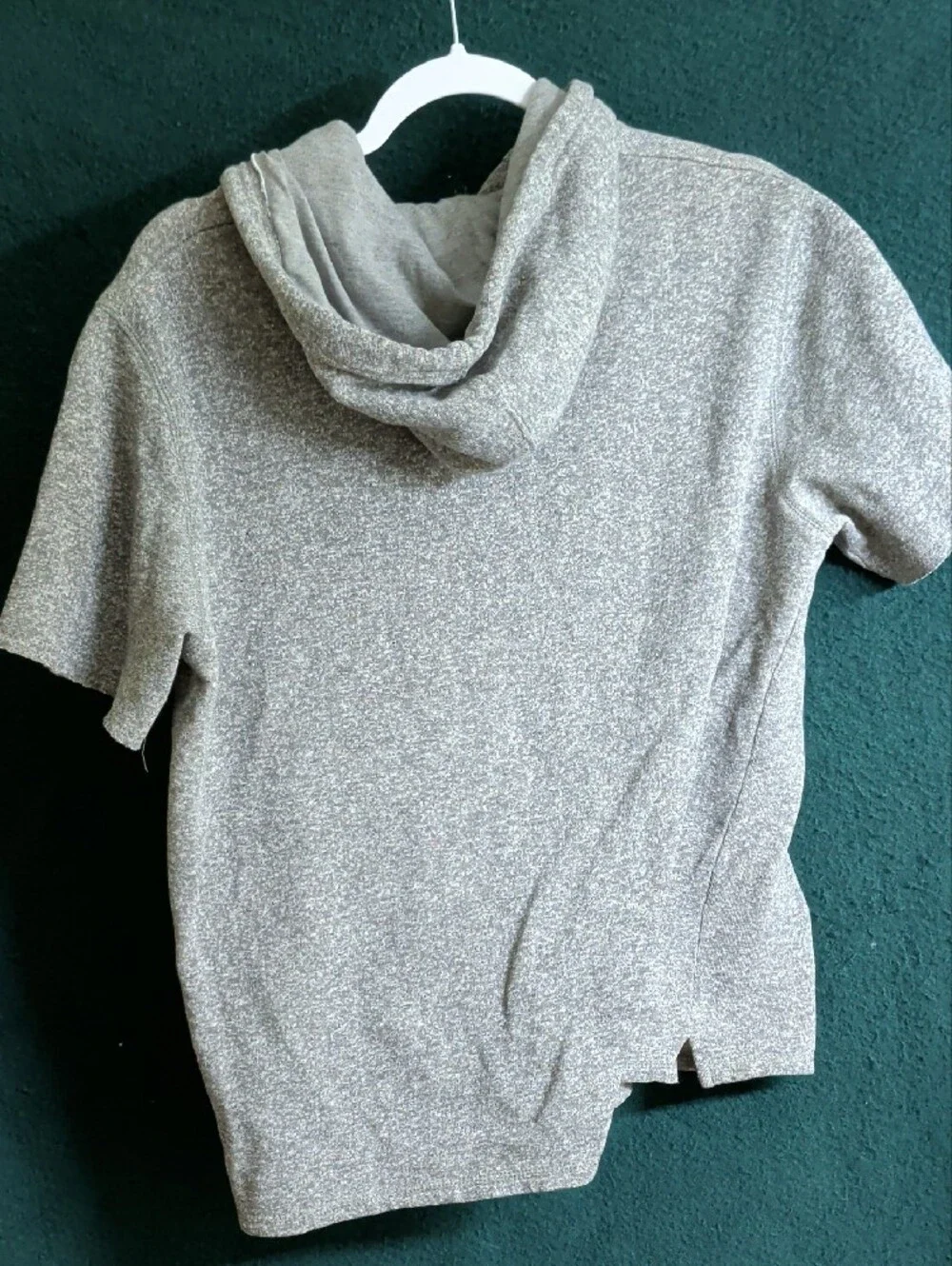 BDG Short-Sleeve Hoodie in Heather Gray